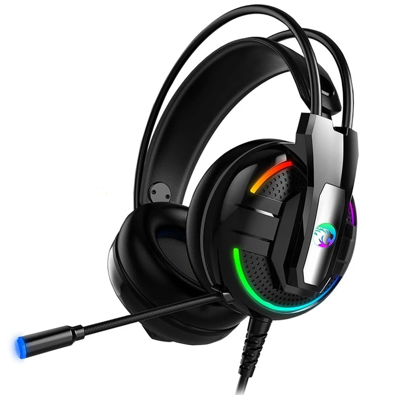 هدست مخصوص بازی مدل RGB-A18 دو گوشی، با رابط جک 3.5 میلی‌متری صدا، مناسب برای مکالمه، گیمینگ، ورزش و کاربری عمومی